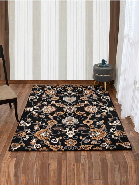 Presto Black Wool Traditional Hand Tufted Carpet-picture-33