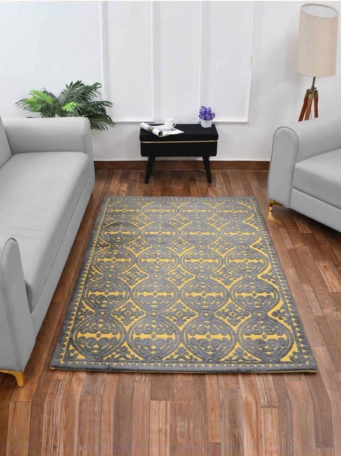 Presto Grey & Yellow Polyester Carpet