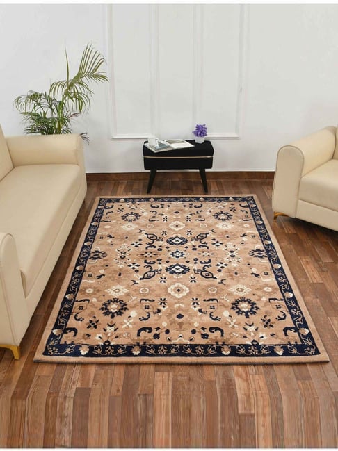Presto Beige & Blue Polyester Traditional Carpet-picture-35