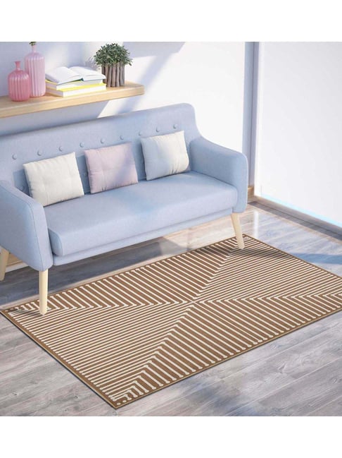 Presto Beige & Brown Polyester Washable Carpet-picture-43