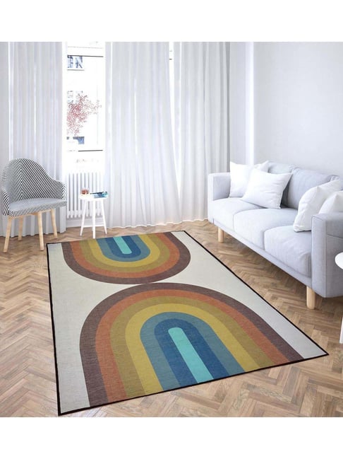 Presto Brown & Beige Polyester Washable Carpet-picture-14