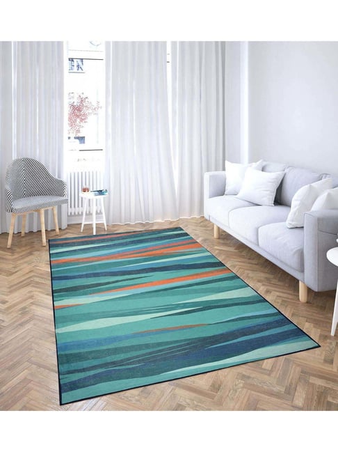 Presto Blue & Orange Polyester Washable Carpet-picture-40