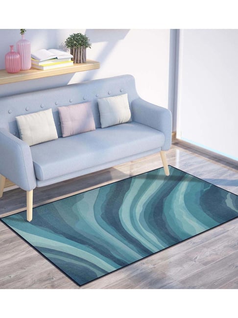 Presto Blue Polyester Washable Carpet-picture-40