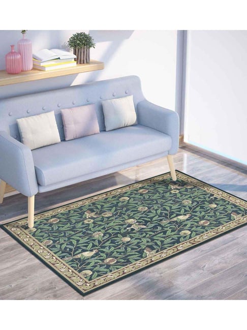 Presto Green & Blue Polyester Washable Carpet