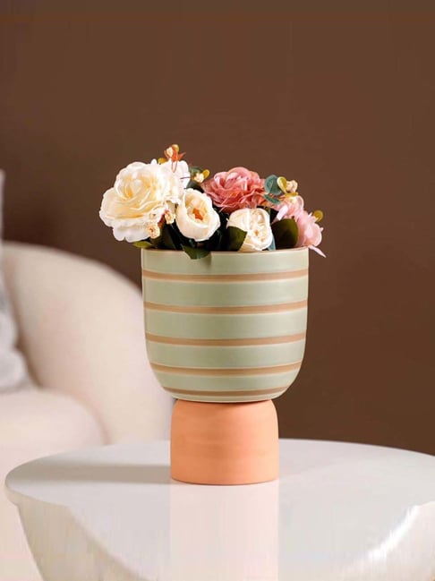 Nestasia Earthen Mint Green Ceramic Decorative Flower Vase