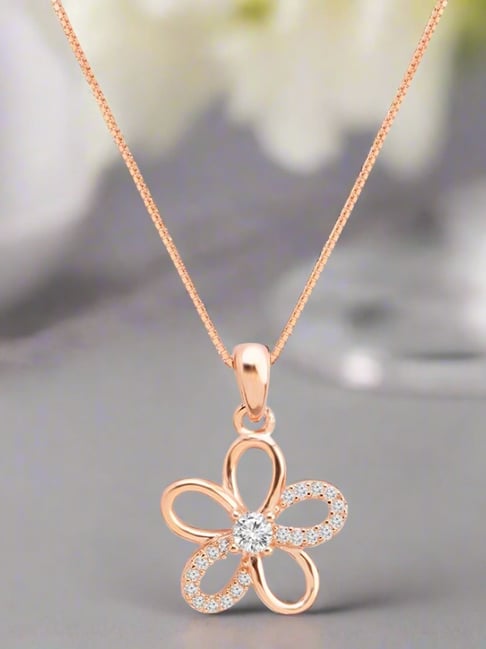 Zavya Blooming Cubic Zirconia Dual-Plated Floral Women's Adjustable Necklace-picture-12