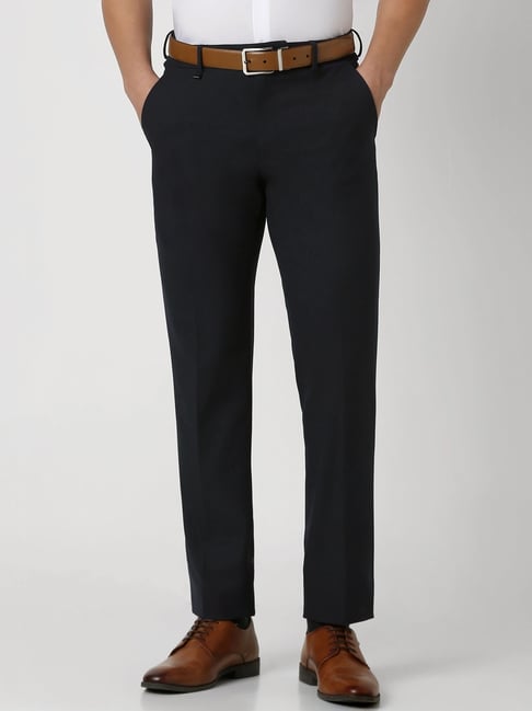 Van Heusen Navy Slim Fit Trousers-picture-45