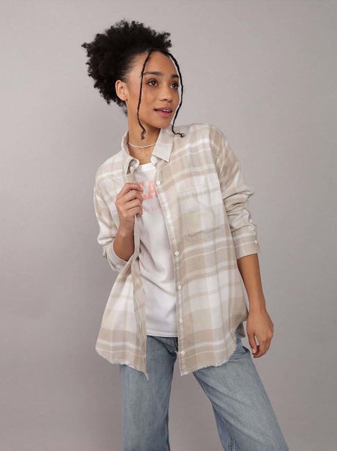 American Eagle Outfitters Beige Chequered Shirt-picture-37