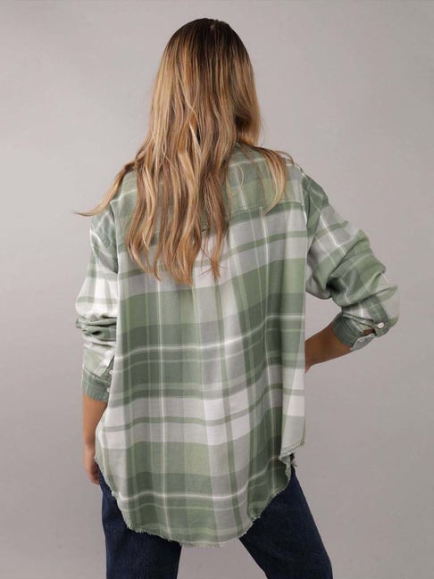 Buy American Eagle Outfitters Green Chequered Shirt for Women