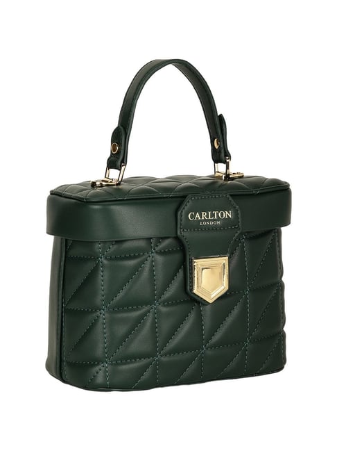 Carlton London CLLP-811 Dark Green Quilted Medium Handbag