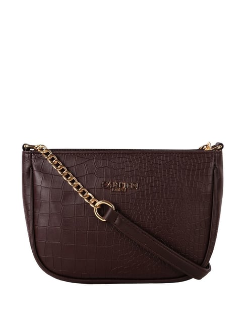 Carlton London CLLP-904 Brown Textured Medium Shoulder Handbag-image-25