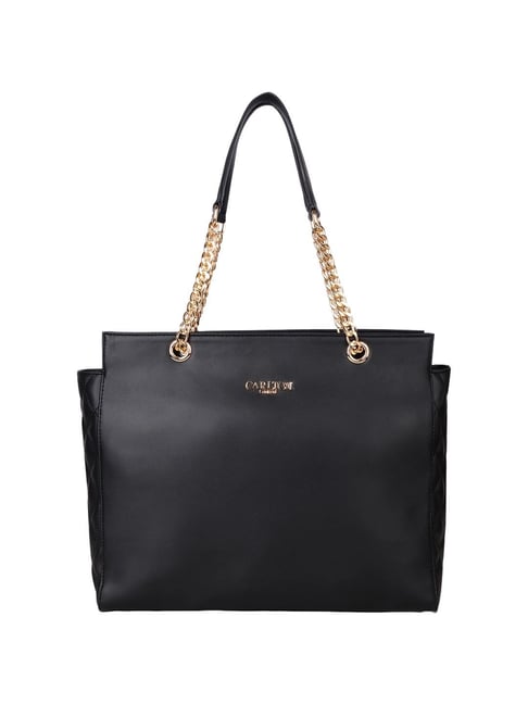 Carlton London CLLP-940 Black Solid Medium Tote Handbag - Main Image