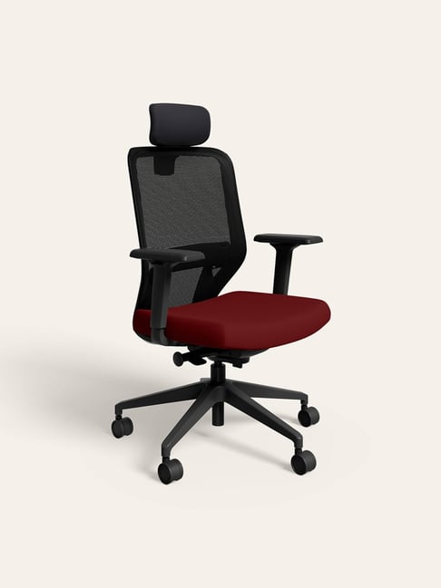 Buy Godrej Interio Greta Black Fabric Office Executive Chair at