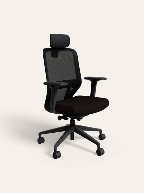 Godrej Interio Greta Black Fabric Office Executive Chair