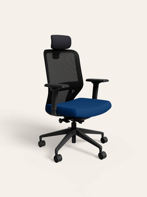 Buy Godrej Interio Greta Black Fabric Office Executive Chair at