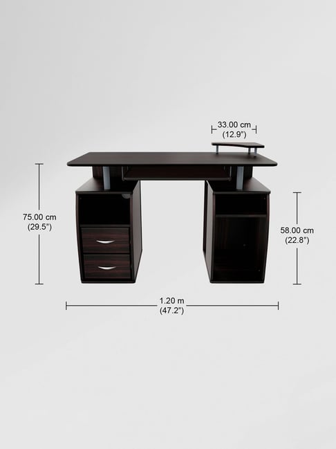 Buy Godrej Interio Dark Walnut Brown Particle Board Study Table at