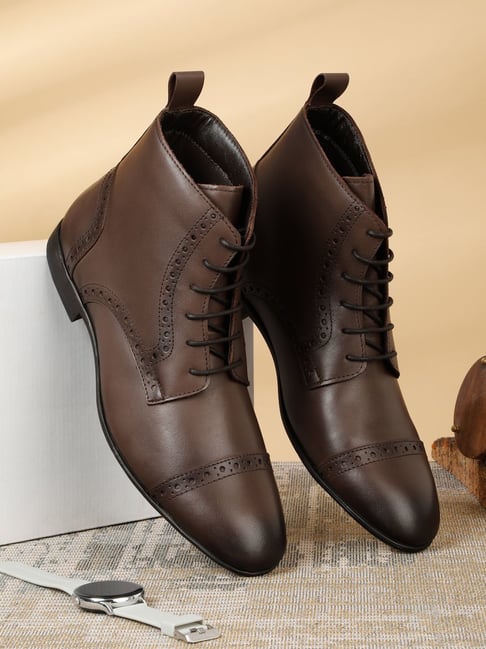 Teakwood Leathers Men's Brown Derby Boots