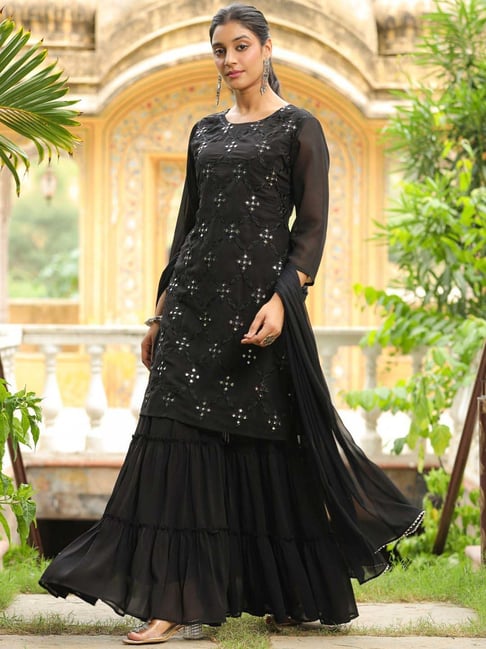 Long kurta sharara suit best sale