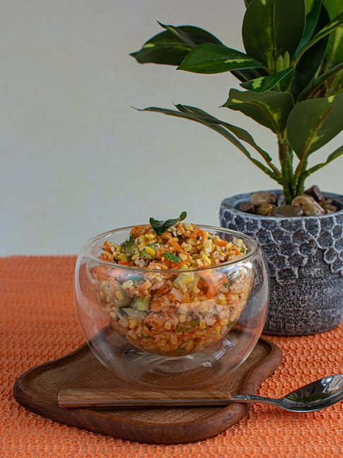 NATURALLY YOURS Transparent Glass Double Wall Salad Bowl 300 ml-picture-42