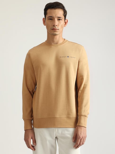 Gant Beige Poly Cotton Regular Fit Sweatshirts And Hoodies-picture-22