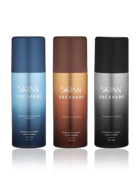 Skinn by Titan Escapade Range Deodorant Spray for Him - Pack of 3