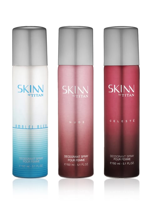 Skinn by Titan Deodorant Spray Premium Range for Her - Pack of 3