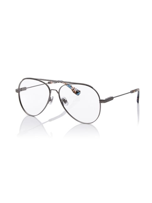 Shisen Fox Daitan Matte Silver Aviator Unisex Blue Filter Computer Lenses -58 mm