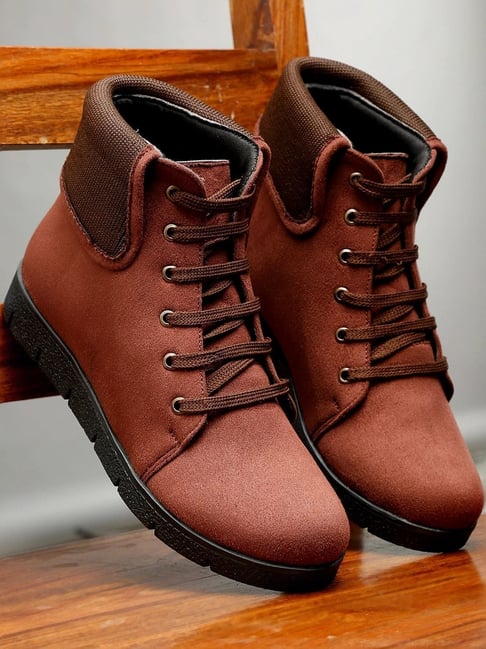 Flat N Heels Women's Brown Derby Boots