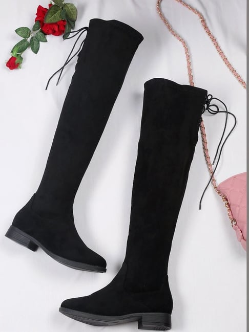 Flat N Heels Women's Black Casual Booties-picture-12