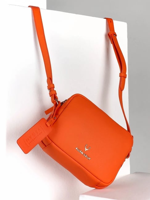 Buy Allen Solly Orange Solid Free Size Sling Handbag For Women At