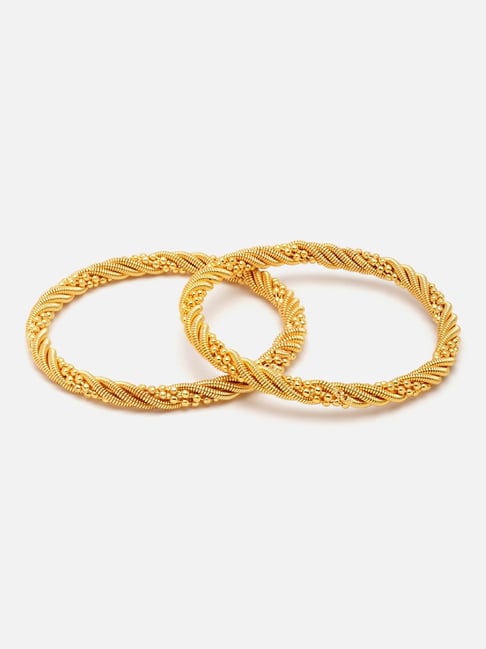 アクセサリー Simple Gold Bangle K10YG Buy Dazzling Zig Zag Gold Bangle | Zaveri Bros