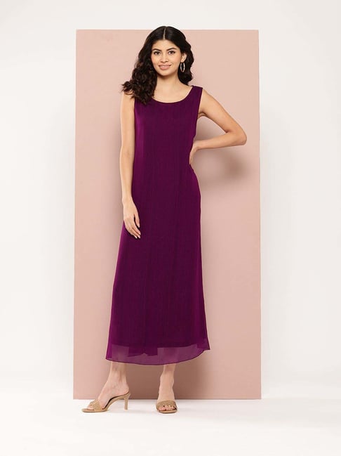 Qurvii Purple A-Line Dress