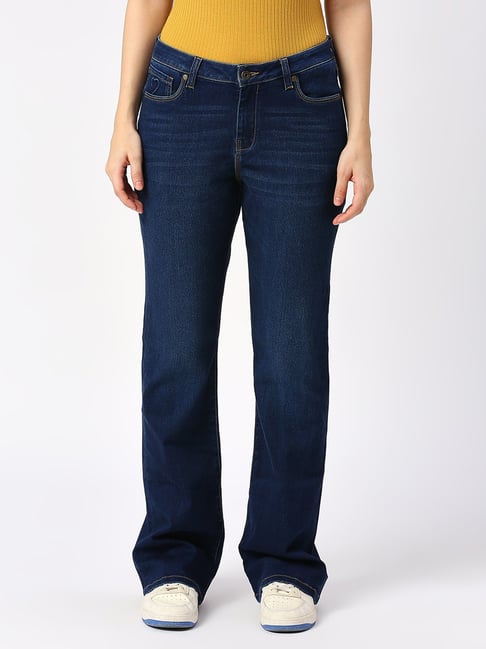 Buy Being Human Indigo Bootcut Mid Rise Jeans for Women's Online - Main Image