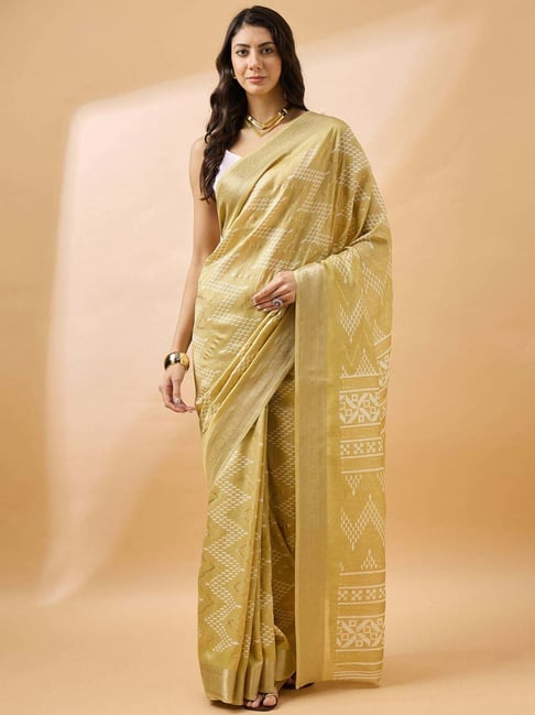 Winza Designer Yellow Printed Saree With Unstitched Blouse-picture-24