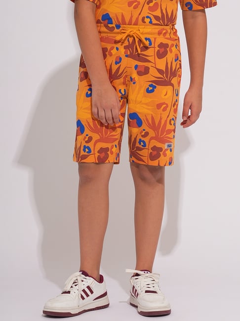 Jack & Jones Junior Kids Orange Cotton Printed Casual Shorts-picture-17
