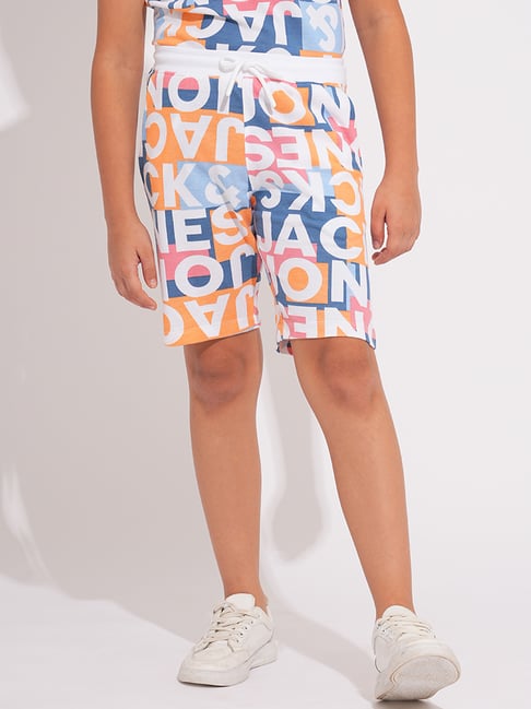 Jack & Jones Junior Kids Multi Cotton Graphic Casual Shorts-picture-45