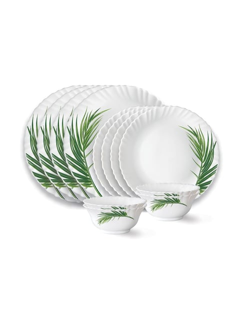 Larah by Borosil White Crescent Fluted Opalware 12 Piece Dinner Set-picture-39