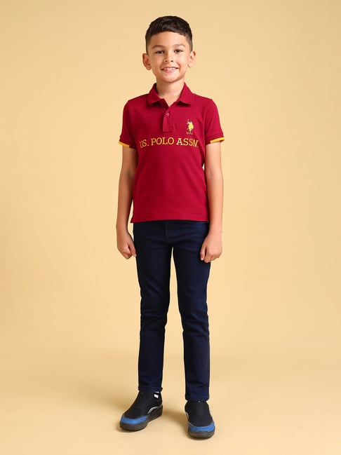 u.s. polo assn. US Polo Kids Boys Maroon Cotton Printed T-Shirt-picture-11