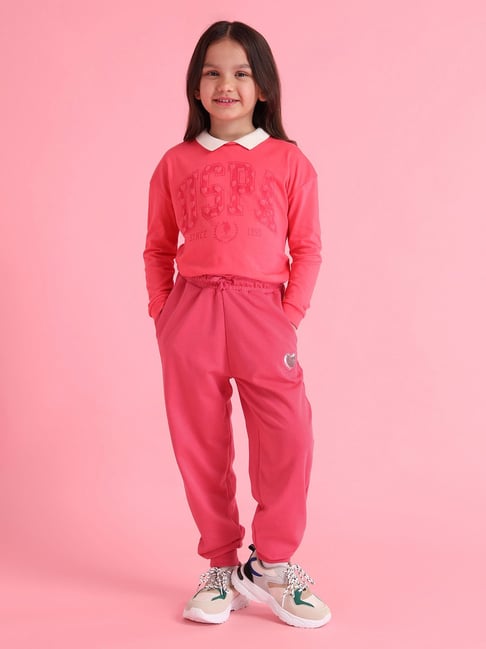 u.s. polo assn. US Polo Kids Girls Pink Cotton Trousers Pants-picture-19