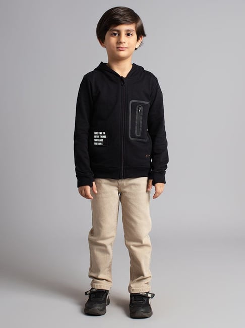 Ed-a-Mamma Boys Black Cotton Printed Jacket