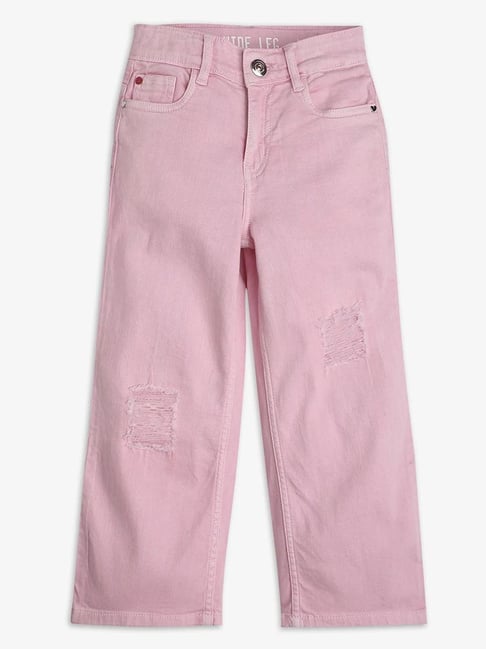 Ed-a-Mamma Girls Pink Denim Washed Jeans-picture-46