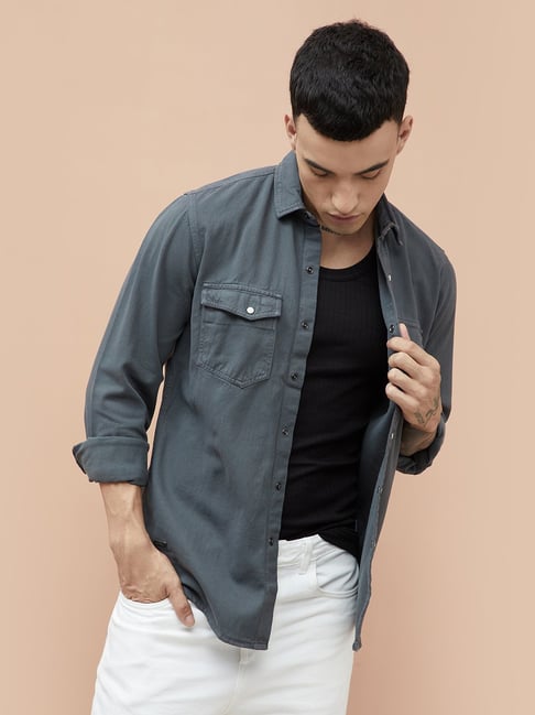 Forca By Lifestyle Blue Regular Fit Shirt-picture-10