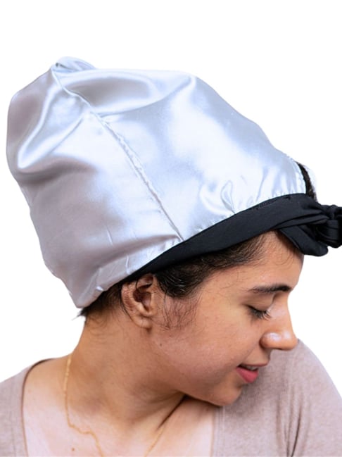 Buy Curl Cure White Satin Hair Bonnet For Curl Protection for
