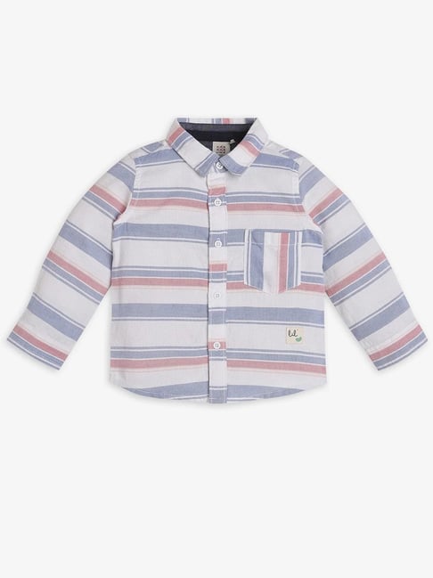 Ed-a-Mamma Infant Boys Multicolor Cotton Striped Shirt