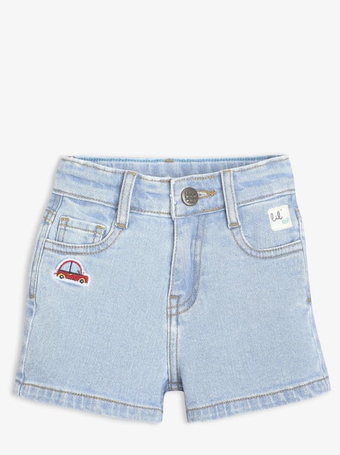 Ed-a-Mamma Infant Boys Blue Denim Washed Shorts-image-27