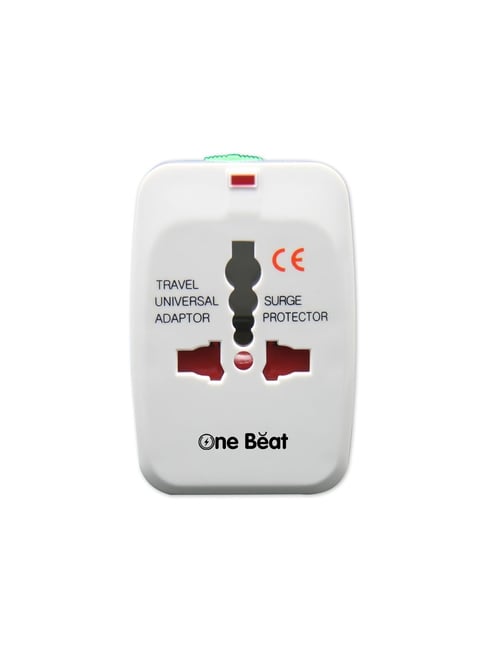 One Beat Worldwide All in One Universal Travel Adapter 1 Type C, 2 USB A Ports Adapter (White)