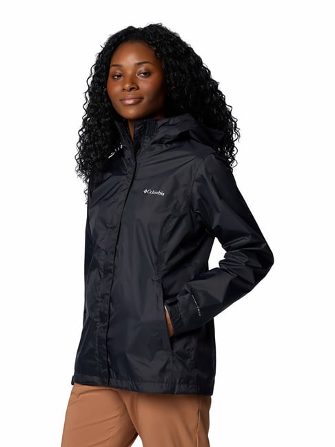 Buy Columbia Jet Black Arcadia Hooded Rain Jacket for Women s Online Tata CLiQ