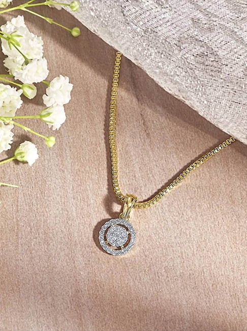 P.N.Gadgil Jewellers 14KT Yellow Gold and Diamond Classic Pendant for Women-picture-25