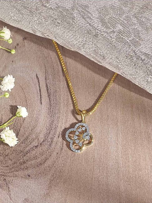 P.N.Gadgil Jewellers 14KT Yellow Gold and Diamond Classic Pendant for Women-picture-21