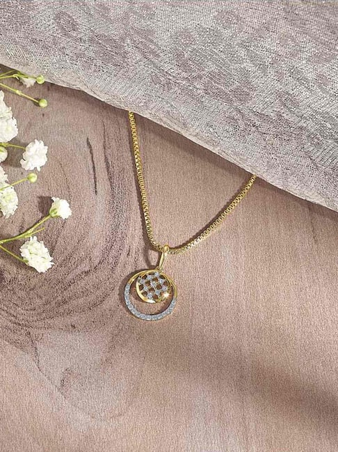 P.N.Gadgil Jewellers 14KT Yellow Gold and Diamond Classic Pendant for Women-picture-23